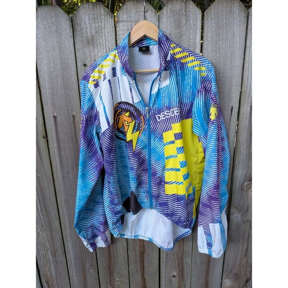 Descente Jackets & Blazers - Vintage Descente Cycling Jacket Full Zip Large Blue Purple Geometric W@W!